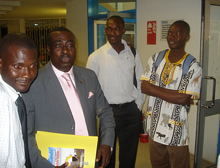 Capt. Budu Koomsonwith some participants. Notice his copy of the AfricanLiberty.org latest book
